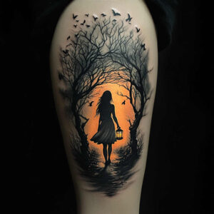 characters tattoo design ideas gradient fills dramatic lighting symbol of determination