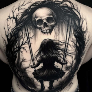 characters tattoo design ideas Surrealism vibrant contrasts fantasy motifs stands for endurance