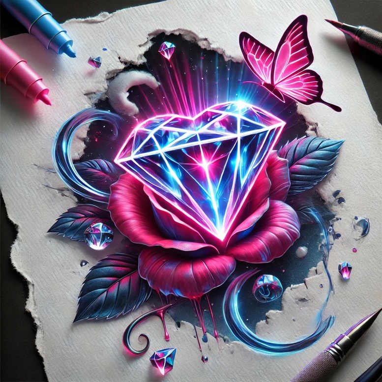 crowns-and-diamonds tattoo design ideas symbolic detailed shading for triceps