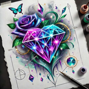 crowns-and-diamonds tattoo design ideas minimalist script luxurious design stands for determination