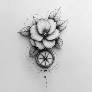 calm-motif – tattoo design ideas free ai generated – clear-edge – for-lower-arm – Gallery: delicate-flowers-inkby-ai