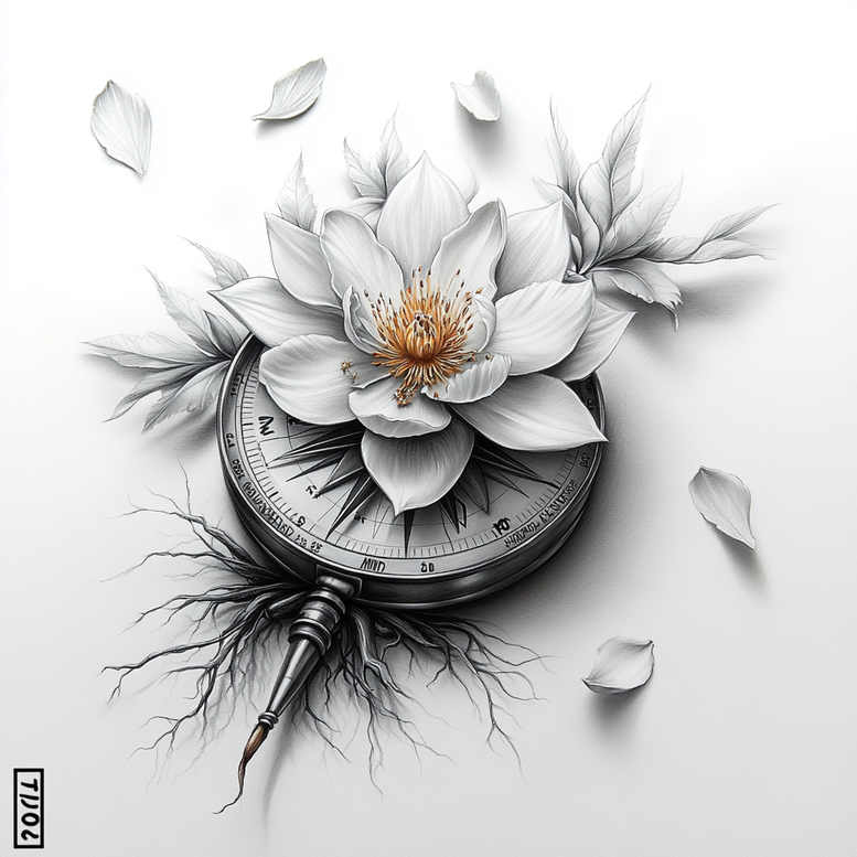 delicate-shadow – tattoo design ideas free ai generated – refined – for-neck – Gallery: delicate-flowers-inkby-ai