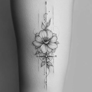 flower-symbolism – tattoo design ideas free ai generated – miniature – for-side – Gallery: delicate-flowers-inkby-ai