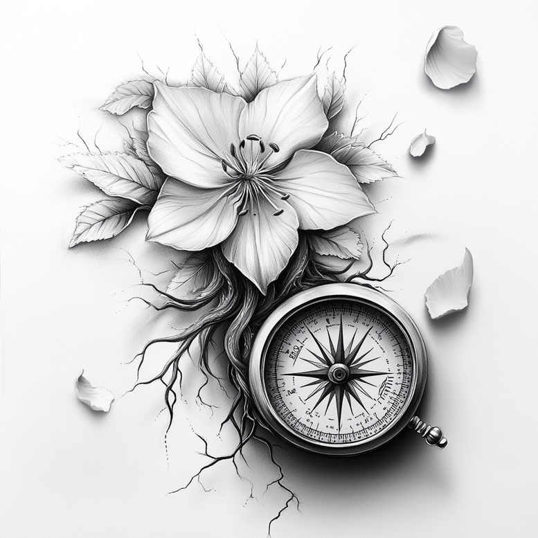 flower-symbolism – tattoo design ideas free ai generated – unembellished – for-heel – Gallery: delicate-flowers-inkby-ai