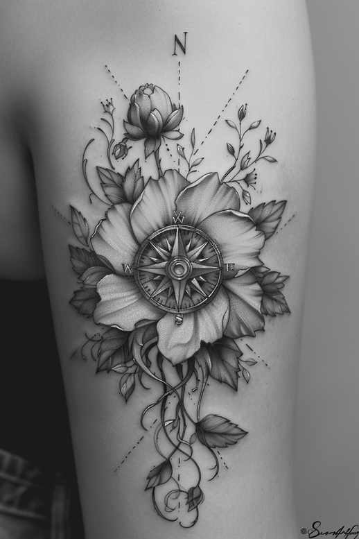 light-ornamentation – tattoo design ideas free ai generated – lightweight – for-toe – Gallery: delicate-flowers-inkby-ai