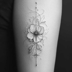 linear-form – tattoo design ideas free ai generated – sparse – for-hand – Gallery: delicate-flowers-inkby-ai
