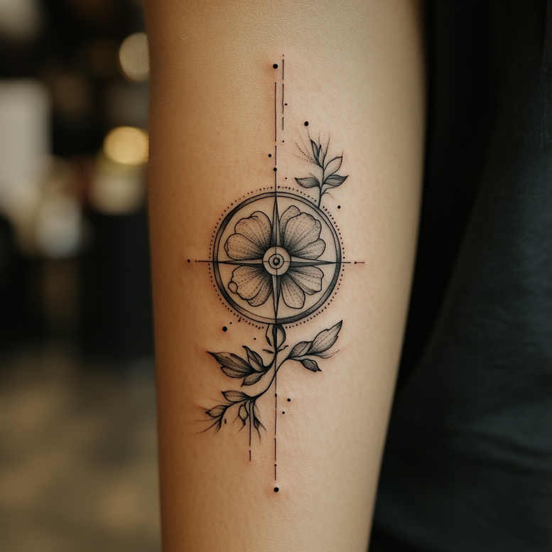 minimalist-style – tattoo design ideas free ai generated – single-dot – for-hand – Gallery: delicate-flowers-inkby-ai