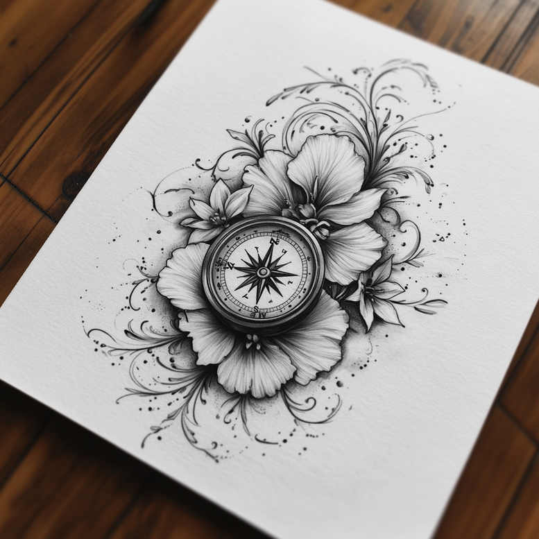minimalist-tattoo – tattoo design ideas free ai generated – delicate – for-upper-shoulder – Gallery: delicate-flowers-inkby-ai