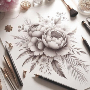minimalist-tattoo – tattoo design ideas free ai generated – outline-only – for-back-of-neck – Gallery: delicate-flowers-inkby-ai