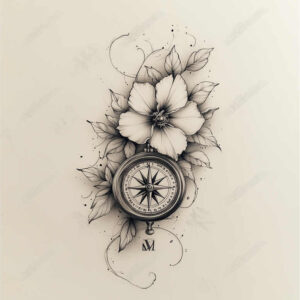 natural-shape – tattoo design ideas free ai generated – gentle – for-lower-back – Gallery: delicate-flowers-inkby-ai