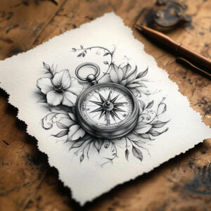 nature-tattoo – tattoo design ideas free ai generated – minimalist-script – for-back-shoulder – Gallery: delicate-flowers-inkby-ai