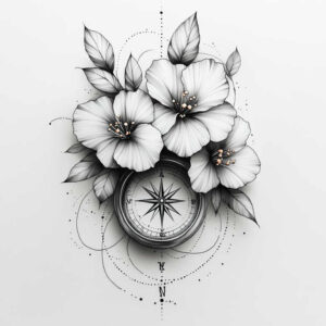 soft-texture – tattoo design ideas free ai generated – refined – for-upper-arm – Gallery: delicate-flowers-inkby-ai