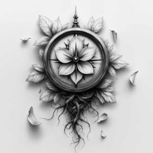 soft-transitions – tattoo design ideas free ai generated – single-dot – for-heel – Gallery: delicate-flowers-inkby-ai