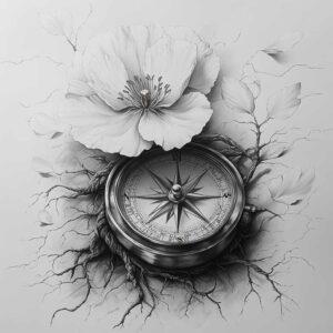 subtle-transitions – tattoo design ideas free ai generated – empty-space – for-ankle – Gallery: delicate-flowers-inkby-ai