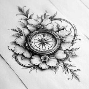 delicate-flowers tattoo design ideas outline only airy composition for lower arm