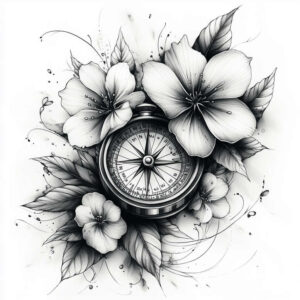 delicate-flowers tattoo design ideas no fill blooming embodying resilience