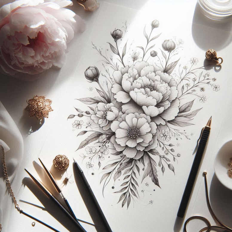 delicate-flowers tattoo design ideas gentle delicate stems for inner arm