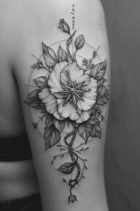 delicate-flowers tattoo design ideas refined delicate stems for triceps