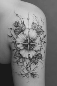 delicate-flowers tattoo design ideas open space detailed blossoms meaning endurance