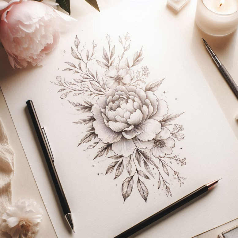 delicate-flowers tattoo design ideas petite fine detail symbol of courage
