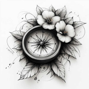 delicate-flowers tattoo design ideas empty space fine linework for behind ear