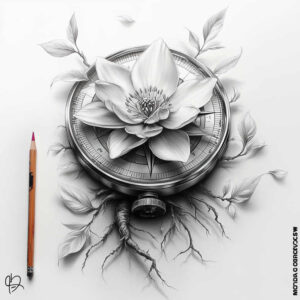 delicate-flowers tattoo design ideas uncluttered flowing lines for hip