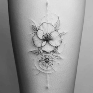 delicate-flowers tattoo design ideas clean lines harmonious for elbow