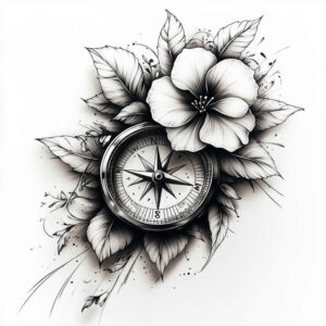 delicate-flowers tattoo design ideas no background harmonious stands for strength