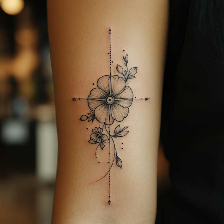 delicate-flowers tattoo design ideas short stroke naturalistic shows determination