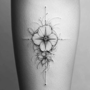 delicate-flowers tattoo design ideas abstract pastel hues for upper chest