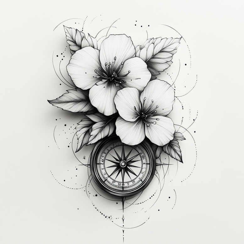 delicate-flowers tattoo design ideas fine dot subtle shading for elbow