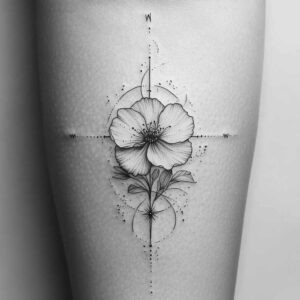 delicate-flowers tattoo design ideas monochrome tender symbolising strength