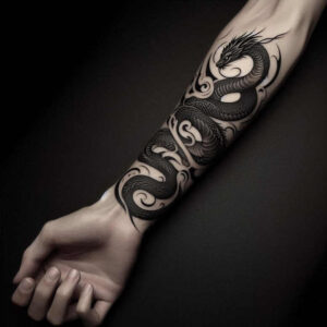 dragon-beast – tattoo design ideas free ai generated – claw-marks – for-calf – Gallery: dragons-inkby-ai