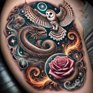 dragon-design – tattoo design ideas free ai generated – foreboding – for-upper-shoulder – Gallery: dragons-inkby-ai