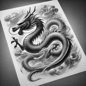 dragon-force – tattoo design ideas free ai generated – creepy – for-back-shoulder – Gallery: dragons-inkby-ai