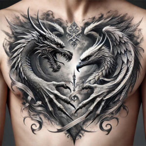 dragon-illustration – tattoo design ideas free ai generated – ghastly – for-nape – Gallery: dragons-inkby-ai