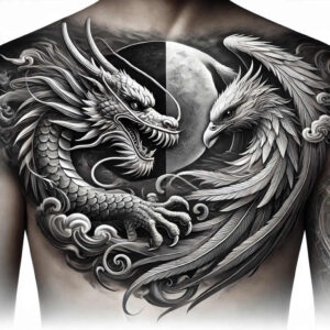 dragons tattoo design ideas Realism soft focus fierce expression for back shoulder