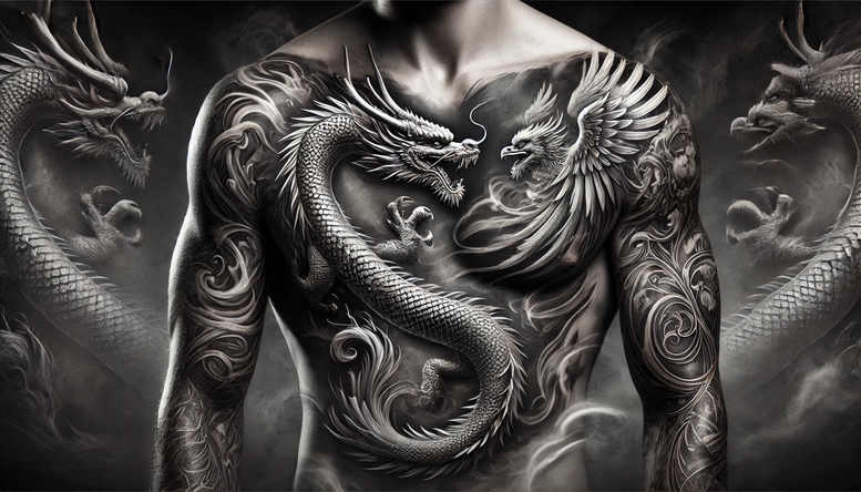dragons tattoo design ideas intricate shading fierce pose for lower back