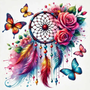 delicate-dreamcatcher – tattoo design ideas free ai generated – realism-photorealistic-drawing – for-upper-shoulder – Gallery: dreamcatchers-inkby-ai