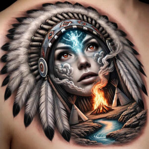 delicate-dreamcatcher – tattoo design ideas free ai generated – surrealism-fantastical-elements – for-upper-thigh – Gallery: dreamcatchers-inkby-ai