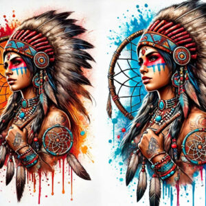 dreamcatcher-with-beads-and-feathers – tattoo design ideas free ai generated – surrealism-enigmatic-visuals – for-neck – Gallery: dreamcatchers-inkby-ai