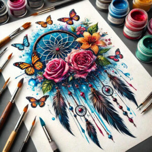 net-tattoo – tattoo design ideas free ai generated – realism-highlighted-contrast – for-wrist – Gallery: dreamcatchers-inkby-ai