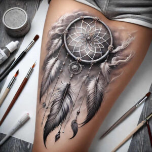 dreamcatchers tattoo design ideas single dot naturalistic for abdomen