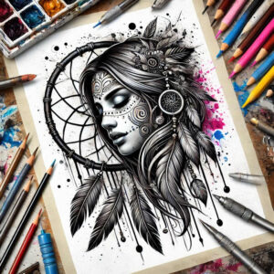 dreamcatchers tattoo design ideas minimal texture sacred symbol for back