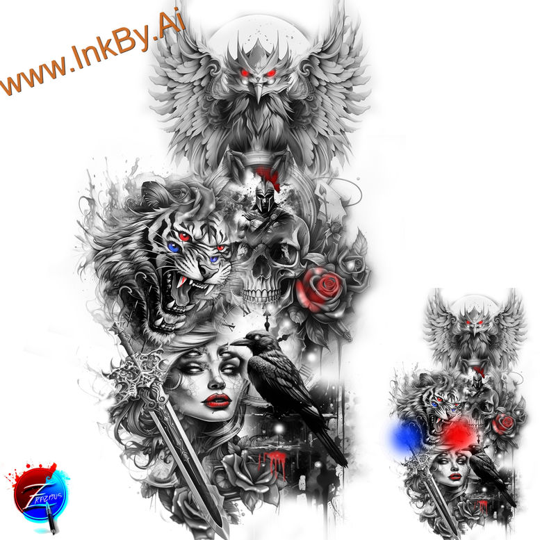 geometric-tattoo-design-high-fidelity-creepy – tattoo design ideas free ai generated – Gallery: duze-inkby-ai