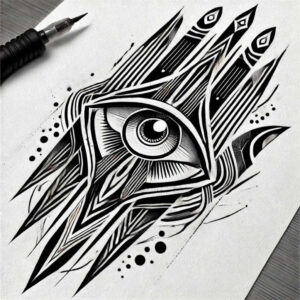 demon-eye – tattoo design ideas free ai generated – neotraditional-modern-classic – for-lower-thigh – Gallery: eyes-inkby-ai