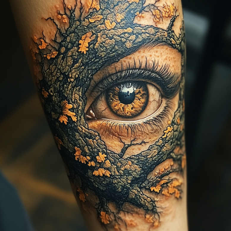 expressive-eye – tattoo design ideas free ai generated – surrealism-vivid-hallucination – for-ankle – Gallery: eyes-inkby-ai