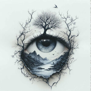 eye-and-light – tattoo design ideas free ai generated – surrealism-unconscious-imagery – for-shin – Gallery: eyes-inkby-ai