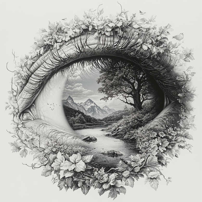 eye-of-god – tattoo design ideas free ai generated – surrealism-hallucinatory – for-neck – Gallery: eyes-inkby-ai