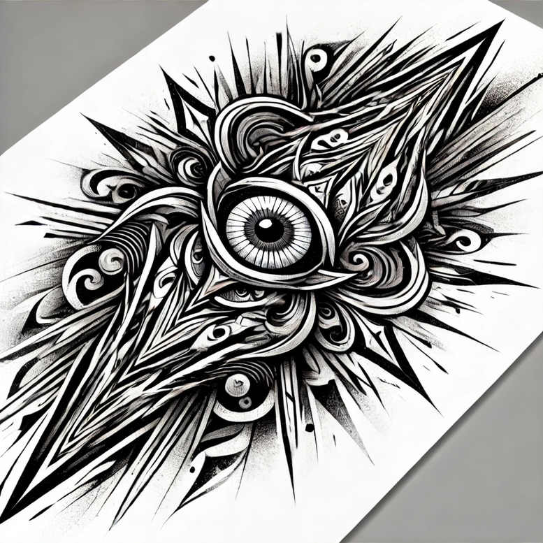 eye-of-time – tattoo design ideas free ai generated – surrealism-unearthly – for-upper-arm – Gallery: eyes-inkby-ai
